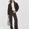 Brown Elasticated Wide Leg Trousers