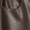 Brown Faux Leather Barrel Leg Trousers