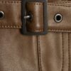 Brown Faux Leather Belted Mini Skirt