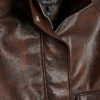 Brown Faux Leather Funnel Neck Bomber Jacket