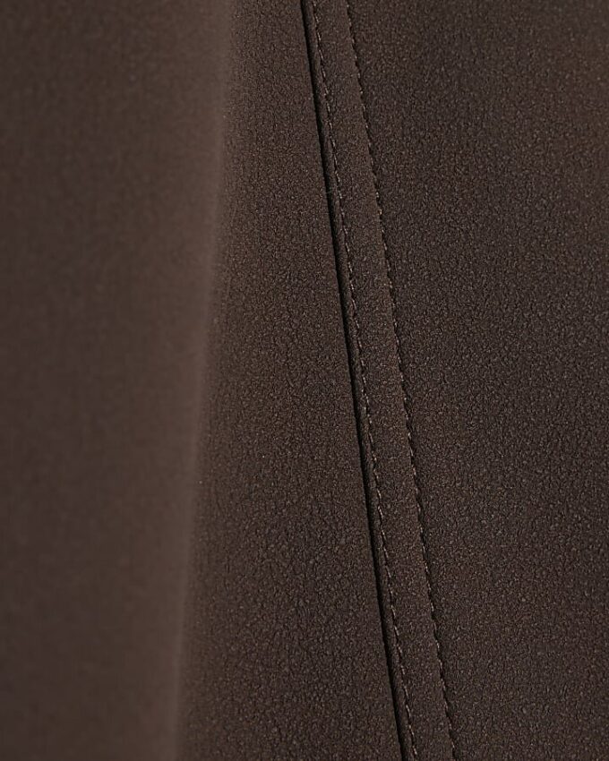 Brown Faux Leather Split Hem Mini Skirt