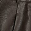 Brown Faux Leather Tailored Shorts