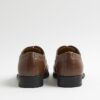 Brown Faux Leather Textured Lace Up Shoes