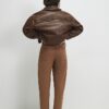 Brown Faux Suede Barrel Leg Trousers