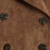 Brown Faux Suede Dropped Bomber Jacket