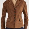 Brown Faux Suede Fitted Blazer