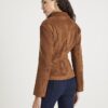Brown Faux Suede Fitted Blazer