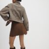 Brown Faux Suede Mini Skirt