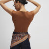 Brown Fitted Knit Sleeveless Top