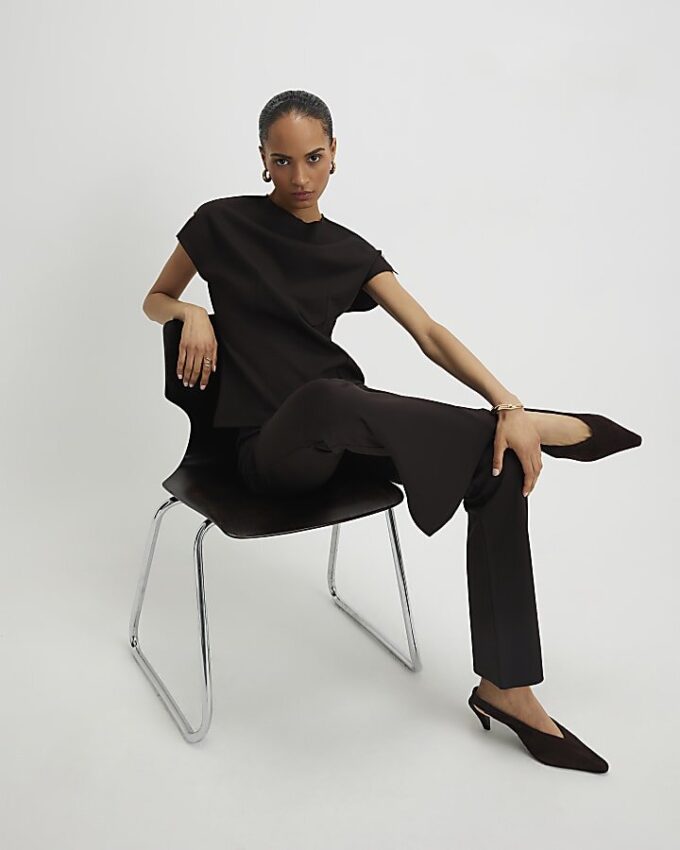 Brown Flared Trousers