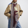 Brown Floral Spliced Scarf