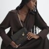 Brown Front Chain Shoulder Bag