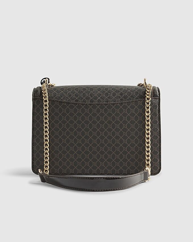 Brown Front Chain Shoulder Bag