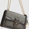 Brown Front Chain Shoulder Bag