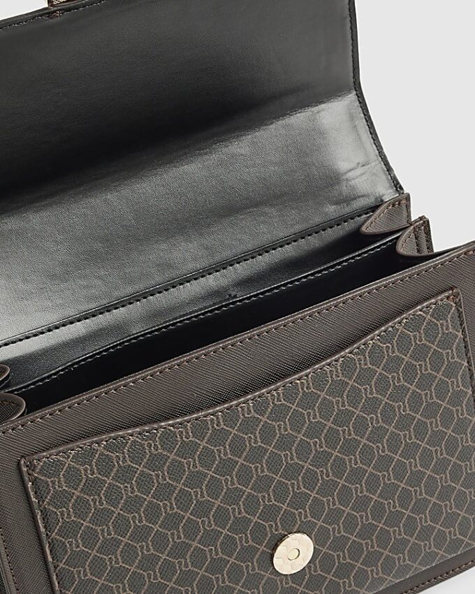 Brown Front Chain Shoulder Bag