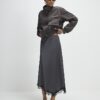 Brown Funnel Neck Bomber Jacket