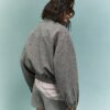 Brown Funnel Neck Bubble Hem Bomber Jacket