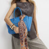 Brown Geometric Chain Print Neck Scarf