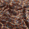 Brown Geometric Chain Print Neck Scarf