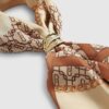 Brown Geometric Floral Neck Scarf