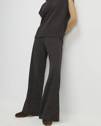Brown Glitter Wide Leg Trousers
