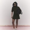 Brown High Neck Cosy Mini Dress