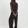 Brown High Waisted Premium Wide Leg Joggers
