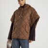 Brown Hooded Puffer Cape