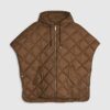 Brown Hooded Puffer Cape