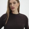 Brown Jacquard Short Sleeve Boxy T-shirt