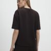 Brown Jacquard Short Sleeve Boxy T-shirt