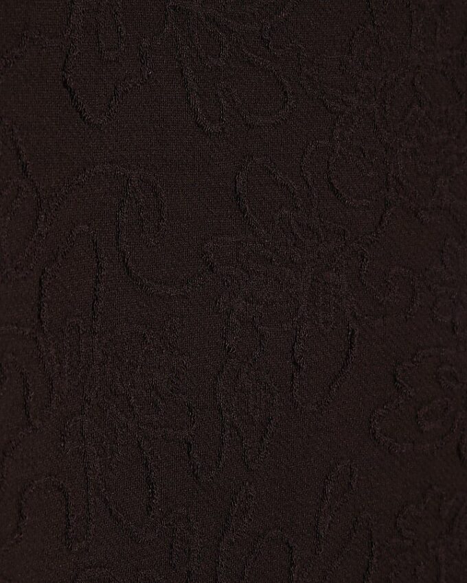 Brown Jacquard Short Sleeve Boxy T-shirt