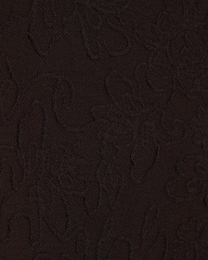 Brown Jacquard Wide Leg Trousers