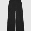 Brown Jacquard Wide Leg Trousers