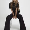 Brown Jersey Tailored Wide Leg Trousers