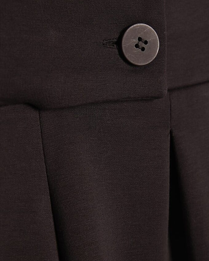 Brown Jersey Tailored Wide Leg Trousers