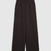 Brown Jersey Tailored Wide Leg Trousers