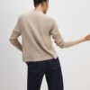 Brown Knit Fitted Scallop Trim Cardigan