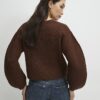 Brown Knitted Gold Detail Cardigan