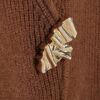 Brown Knitted Gold Detail Cardigan