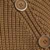 Brown Knitted Long Sleeve Fringed Hem Jumper