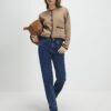 Brown Knitted Long Sleeve Whipstitch Cardigan