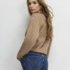 Brown Knitted Long Sleeve Whipstitch Cardigan