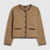 Brown Knitted Long Sleeve Whipstitch Cardigan