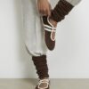 Brown Knitted Ribbed Leg Warmers