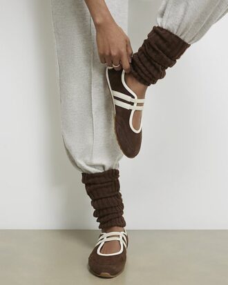 Brown Knitted Ribbed Leg Warmers Brown Knitted Ribbed Leg Warmers