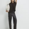 Brown Knitted Sleeveless Ribbed Hem Tank Top