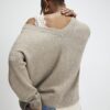 Brown Knitted V Neck Cardigan