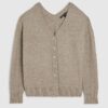 Brown Knitted V Neck Cardigan