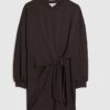 Brown Knot Side Mini Dress